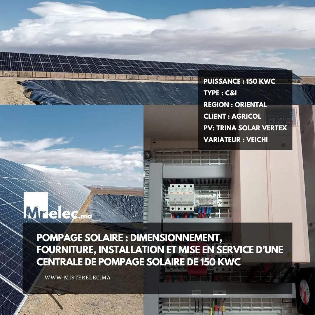 Centrale de pompage solaire de 150 kWc dans la région de l'oriental