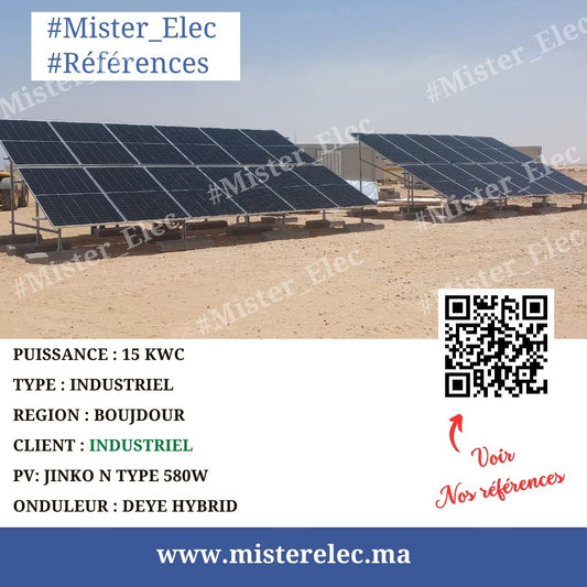 MINI-CENTRALE SOLAIRE OFF GRID 15KW POUR NOTRE PARTENAIRE INDUSTRIEL DANS LA RÉGION SUD