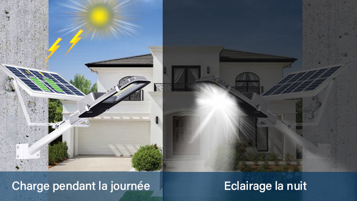 Lampadaire solaire LED 120W pour extérieur - Sundeal Maroc