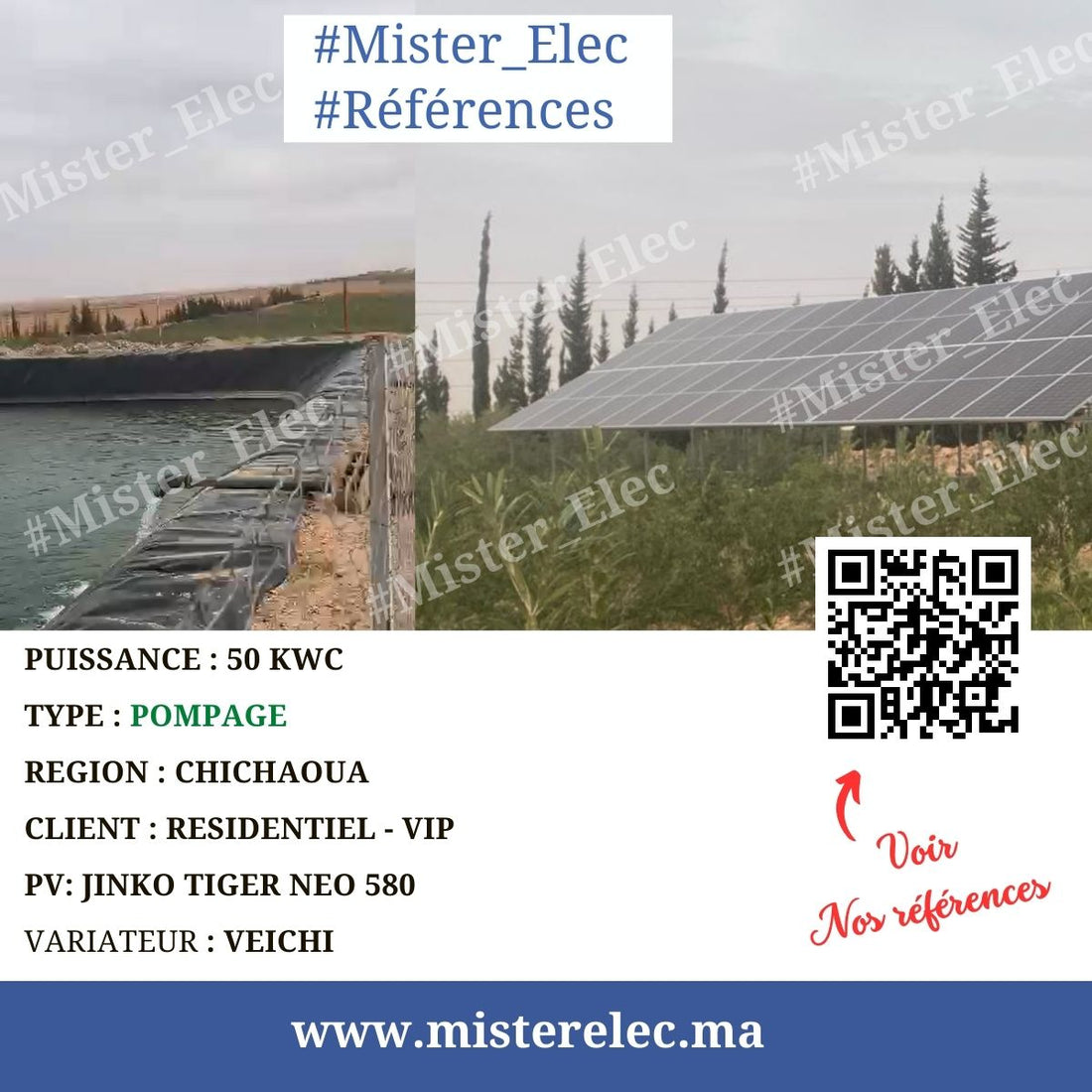 Dimensionnent, Fourniture, installation et mise en service d'une Station de pompage Solaire 50KWc - Province de Chichaoua