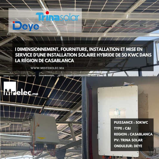 INSTALLATION SOLAIRE hybride de 50 kWc dans la région de Casablanca - Client Professionnel : Secteur Médical