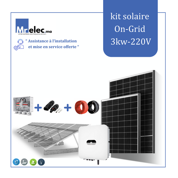 Kit solaire raccordé au réseau 3kw/ monophasé 220V